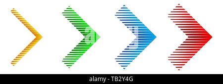 Set of color arrows. Vector illustration. Abstract arrows isolated Stock Vector