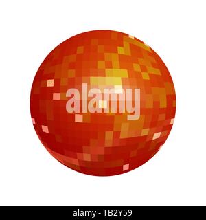 Red Ball in pixel art design. Vector illustration. Isolated Ball in flat style Stock Vector