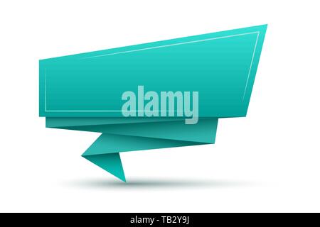 Color origami speech bubble. Vector illustration. Origami banner isolated Stock Vector