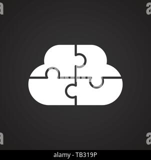 Puzzle icon on background for graphic and web design. Simple vector sign. Internet concept symbol for website button or mobile app. Stock Vector