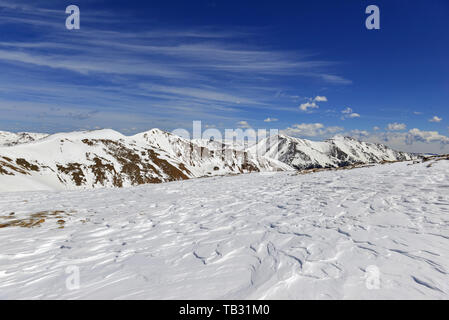 Beautiful high altitude alpine landscape with snow capped peaks, Rocky Mountains, Colorado Stock Photo