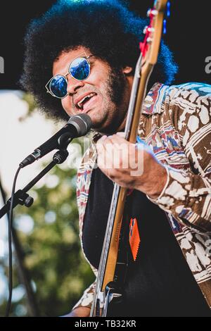 UK alternative Hip-Hop artist Dylan Cartlidge performs onstage at Newcastle's 'This Is Tomorrow' Festiva on 26th May 2019. Stock Photo