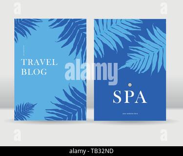Abstract exotic tropical leaves poster background. It can be used for posters, cards, flyers, brochures, magazines and any kind of cover. EPS 10 - Vec Stock Vector