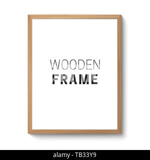 Wooden photo frame Stock Vector