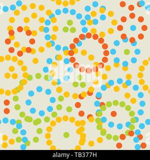 Vector illustration. Seamless background with dots in circles. Pastel colors. Stock Vector
