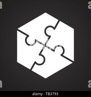 Puzzle icon on background for graphic and web design. Simple vector sign. Internet concept symbol for website button or mobile app. Stock Vector