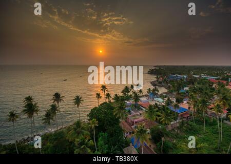 Kollam, Kerala, India - May 17, 2019: Sunset shoted from Thangaserry Light house Stock Photo