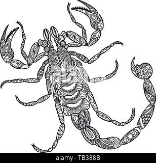 zentangle vector scorpion Stock Vector