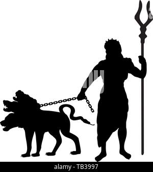 God Hades silhouette ancient mythology fantasy Stock Vector