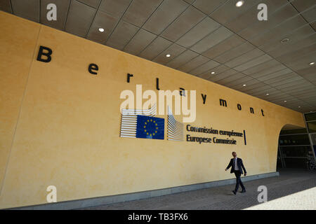 01.04.2019, Brussels, Brussels, Belgium - Entrance area in front of the Berlaymont building in the Europaviertel. 00R190401D084CAROEX.JPG [MODEL RELEA Stock Photo
