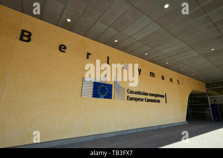 01.04.2019, Brussels, Brussels, Belgium - Entrance area in front of the Berlaymont building in the Europaviertel. 00R190401D086CAROEX.JPG [MODEL RELEA Stock Photo