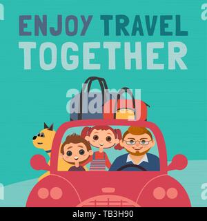 Enjoy travel together Stock Vector