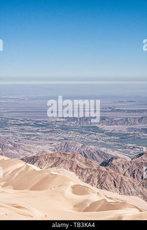 Peruvian desert around the city of Nasca, viewed from Cerro Blanco. Nasca, Department of Ica, Peru. Stock Photo