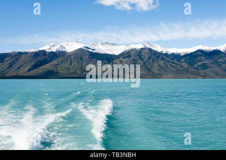 Navigation on Argentino lake, Patagonia landscape, Argentina. Patagonian panorama Stock Photo