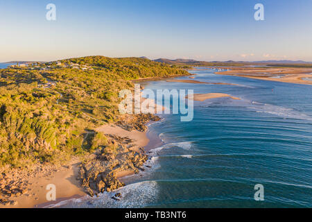 Tropical paradise aerial with beach and turquoise water Stock Photo