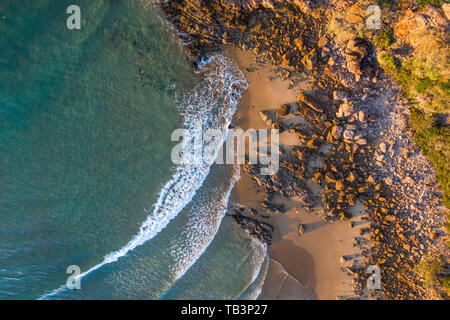 Tropical paradise aerial with beach and turquoise water Stock Photo