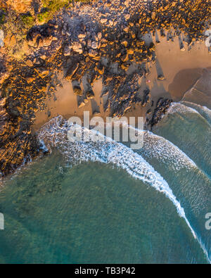 Tropical paradise aerial with beach and turquoise water Stock Photo