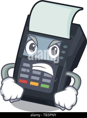 Angry EDC machine in the cartoon shape Stock Vector