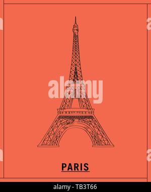 Eiffel tower.hand drawn sketch Stock Vector