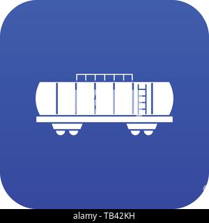 Oil railway tank icon digital blue Stock Vector