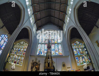 The interior of St Edmundsbury Cathedral in Bury St Edmunds, Suffolk, UK Stock Photo