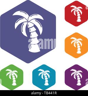 Palm icons vector hexahedron Stock Vector