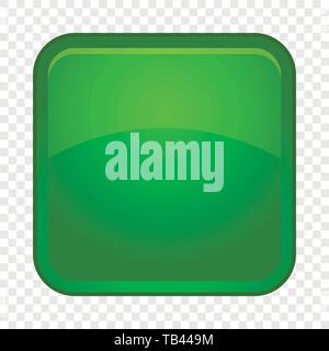 Green button icon, cartoon style Stock Vector