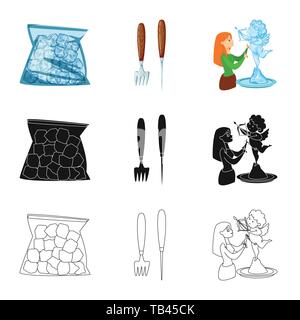 Vector illustration of texture  and frozen  logo. Collection of texture  and transparent  stock vector illustration. Stock Vector
