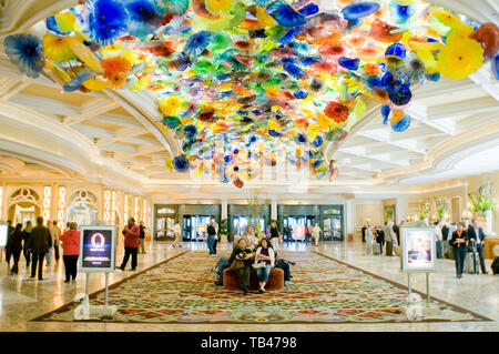 Bellagio Hotel lobby. Las Vegas Nevada. Stock Photo