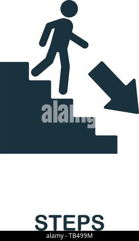Steps icon. Creative element design from fire safety icons collection. Pixel perfect Steps icon for web design, apps, software, print usage Stock Vector