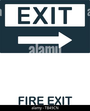 Fire Exit icon. Creative element design from fire safety icons collection. Pixel perfect Fire Exit icon for web design, apps, software, print usage Stock Vector