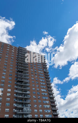 NYC housing projects on 145th Street and Malcolm X Boulevard, in Harlem Stock Photo