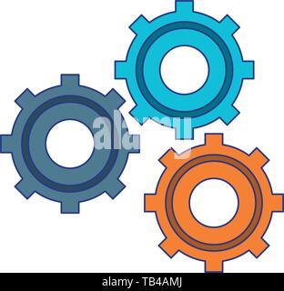 Gears working symbol blue lines Stock Vector Image & Art - Alamy