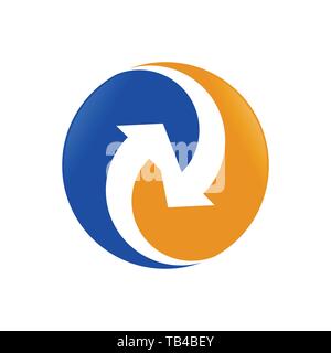 Exchange Flow Connection Circle Vector Symbol Graphic Logo Design Template Stock Vector