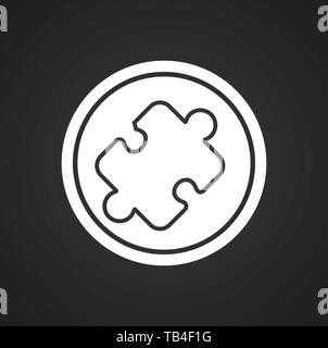 Puzzle icon on background for graphic and web design. Simple vector sign. Internet concept symbol for website button or mobile app. Stock Vector