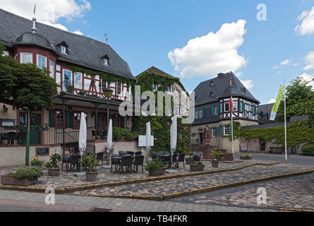 half timbered house on market square in kiedrich germany