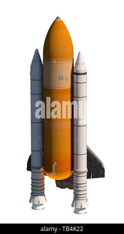 Space Shuttle Orbiter Isolated Over White Background. 3D Illustration ...