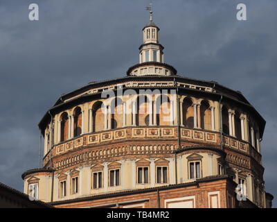 Church of Santa Maria delle Grazie, in the city center of Milan.Located in the Lombardy region, northern Italy Stock Photo