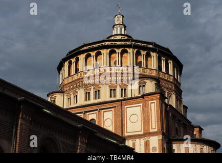 Church of Santa Maria delle Grazie, in the city center of Milan.Located in the Lombardy region, northern Italy Stock Photo