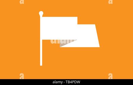 Waving flag icon Vector illustration EPS10 on yellow background Stock Vector