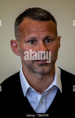 Wales manager Ryan Giggs announces his senior squad for the upcoming UEFA Euro 2020 Qualifiers against Croatia & Hungary. Lewis Mitchell/YCPD. Stock Photo