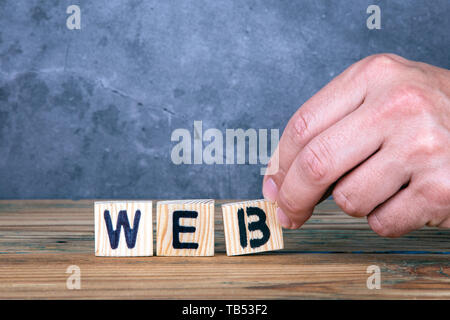 Web - word from wooden letters Stock Photo