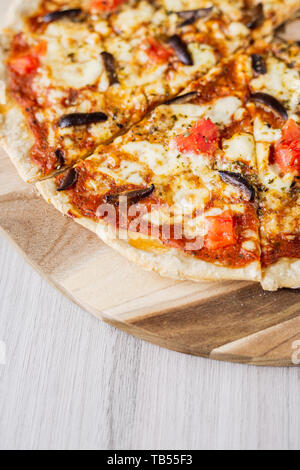 close up neapolitan vegan pizza Stock Photo