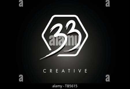 White BB Brush Letter Logo Design with Black Circle. Creative Brushed ...