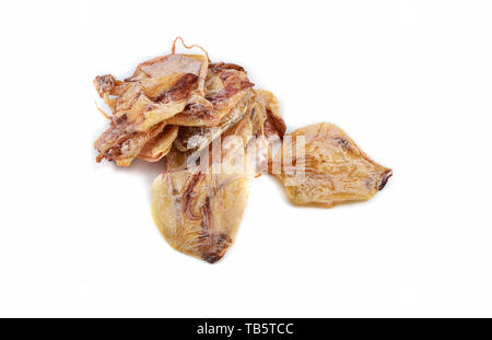 Dried squid isolated on white background Stock Photo