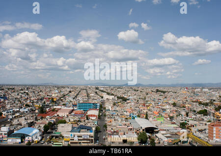 Panoramic views of Ciudad Nezahualcoyotl, part of Mexico City's urban sprawl. Stock Photo