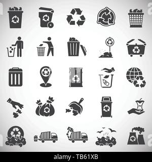 Garbage related icons set on background for graphic and web design. Simple illustration. Internet concept symbol for website button or mobile app. Stock Vector