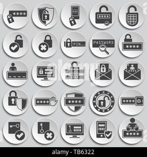 Password related icons set on background for graphic and web design. Simple illustration. Internet concept symbol for website button or mobile app. Stock Vector