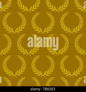Vector illustration. Seamless geometric laurel wreath wallpaper. Color bronze. Stock Vector