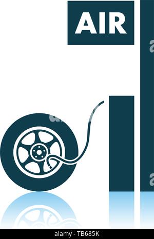 Wheels Pump Station Icon. Shadow Reflection Design. Vector Illustration. Stock Vector